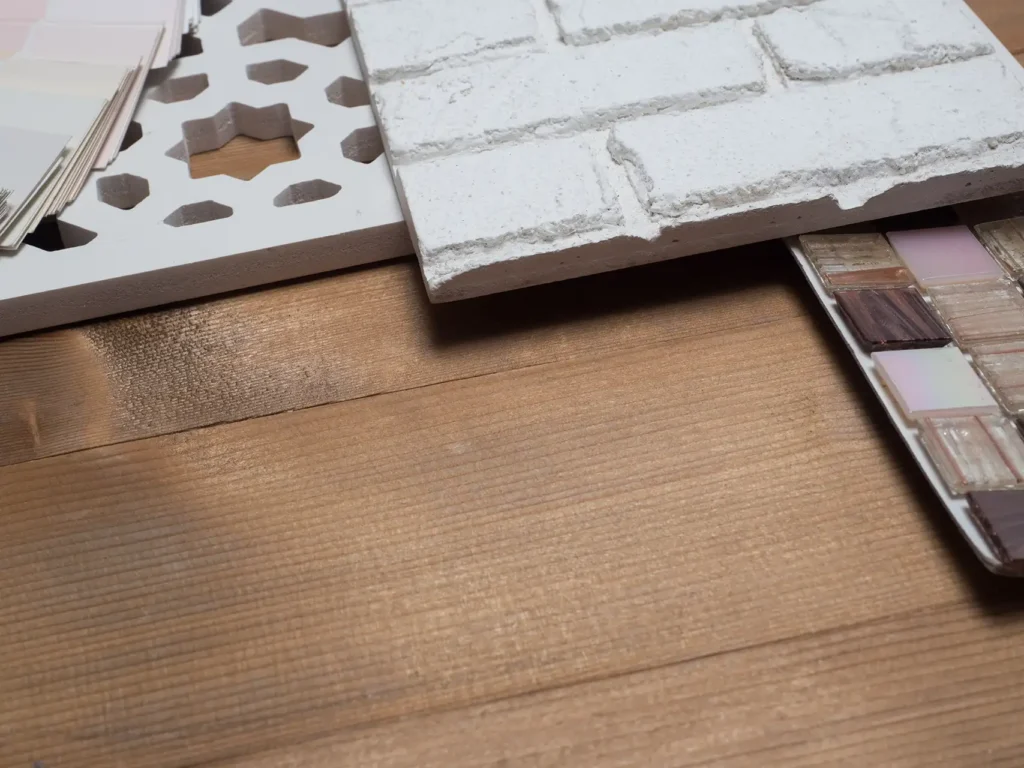 flooring samples on the floor