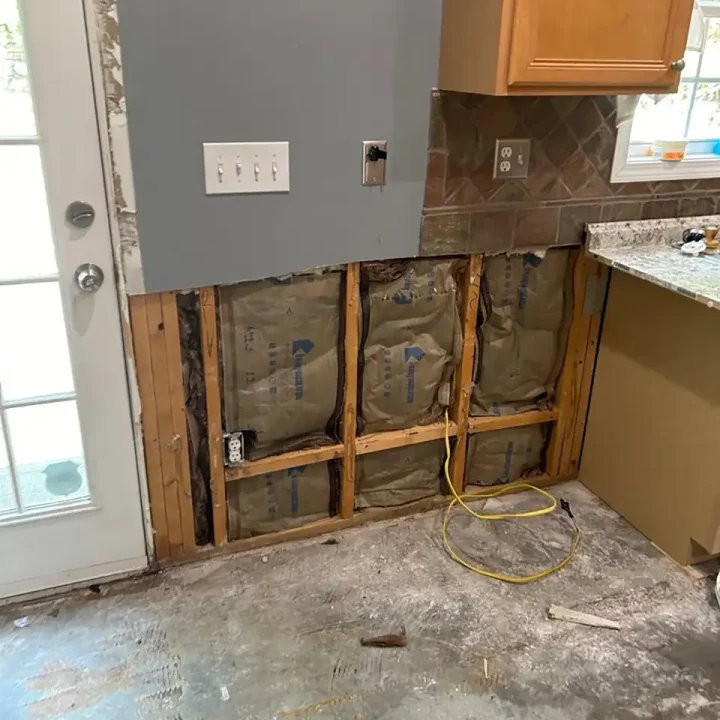 a kitchen under construction