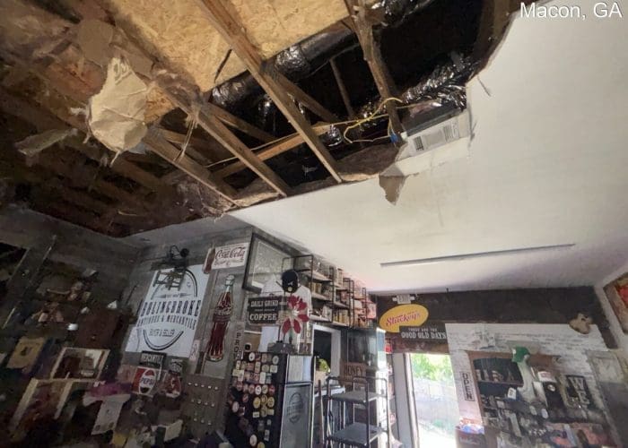 interior damage -before commercial fire damage restoration case study