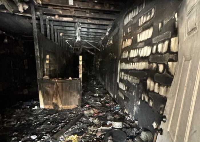 interior damage -before commercial fire damage restoration case study